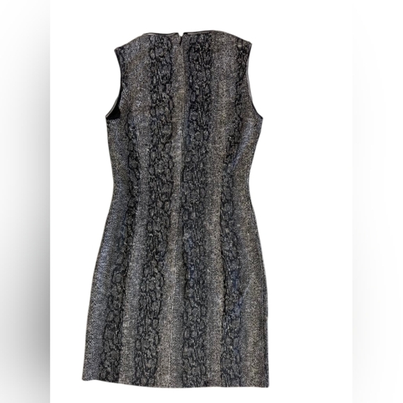 Tahari NWT Dress Sleeveless Mini Bodycon Reptile Print Grey/Black Size 2 - Picture 5 of 13